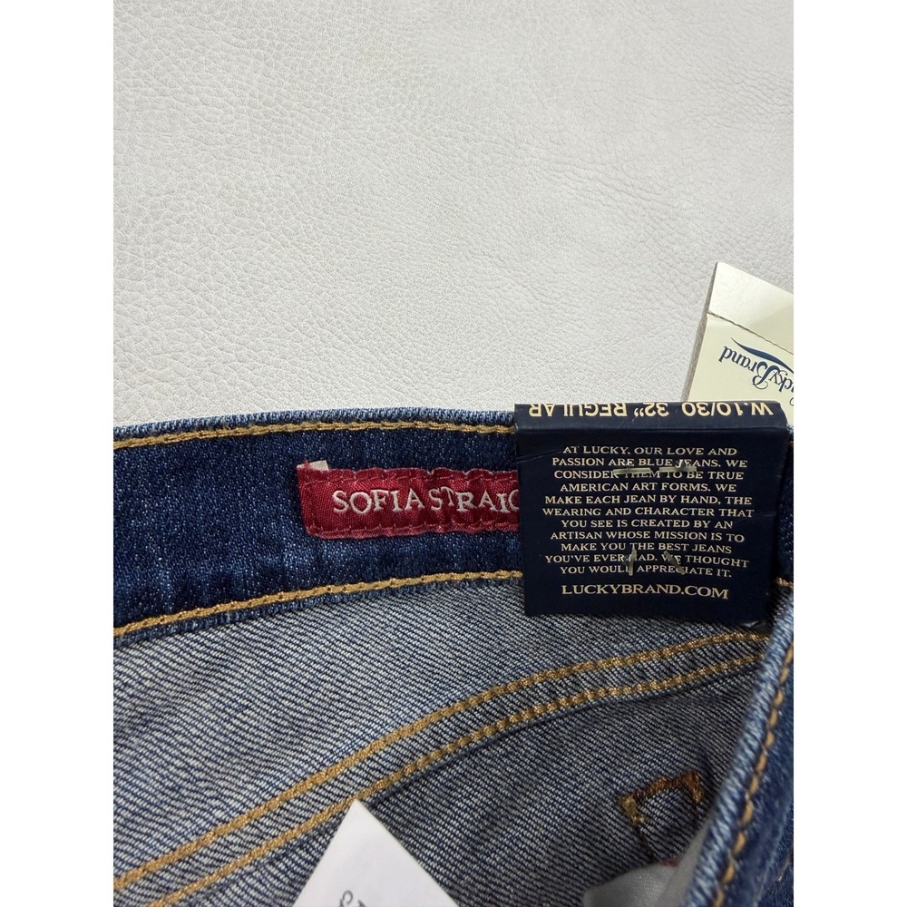 NWT‎ Lucky Brand Sofia Straight Jeans Regular Dark Wash Mid Rise Womens 10/30 - Picture 7 of 10